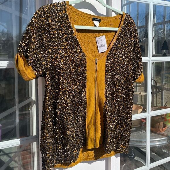 J Crew Collection Sequin Zipped Cardigan Sweater NWT - Picture 2 of 7